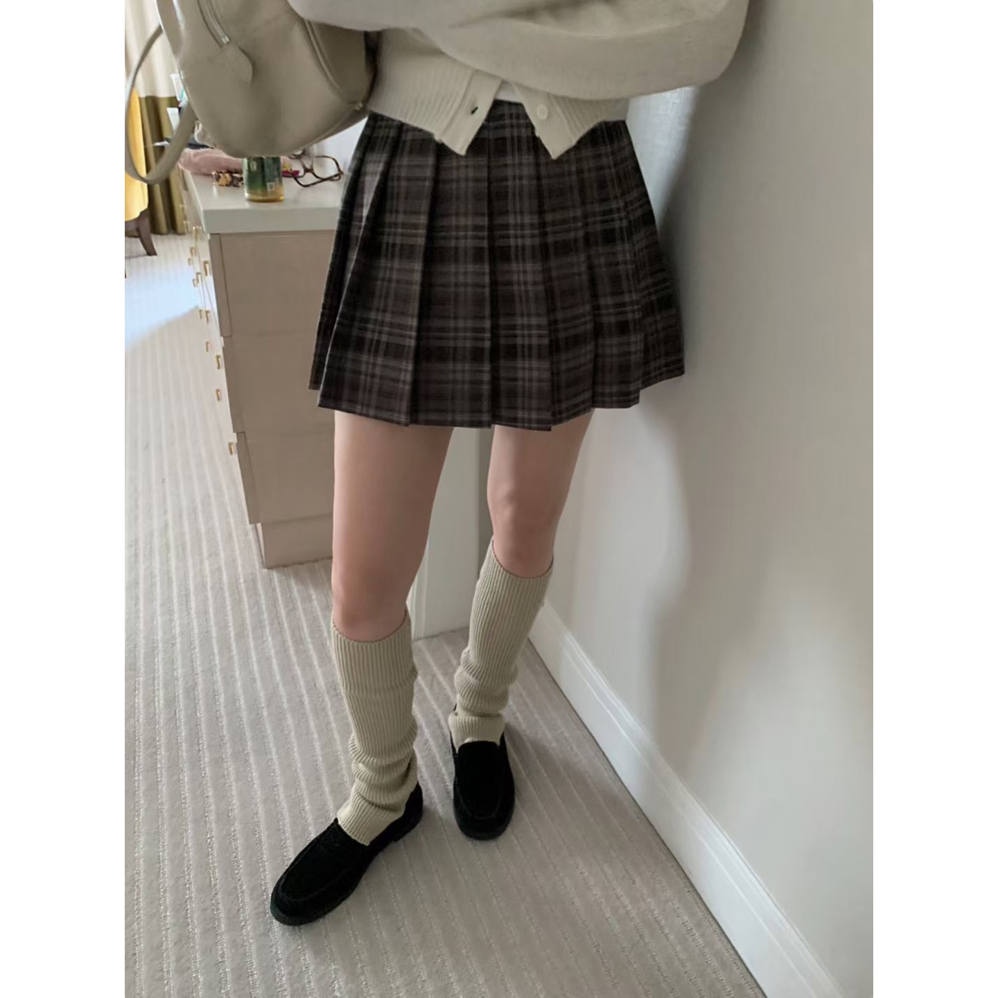 pretty young thing东大门㊣代购女装新款25秋冬短裙格子