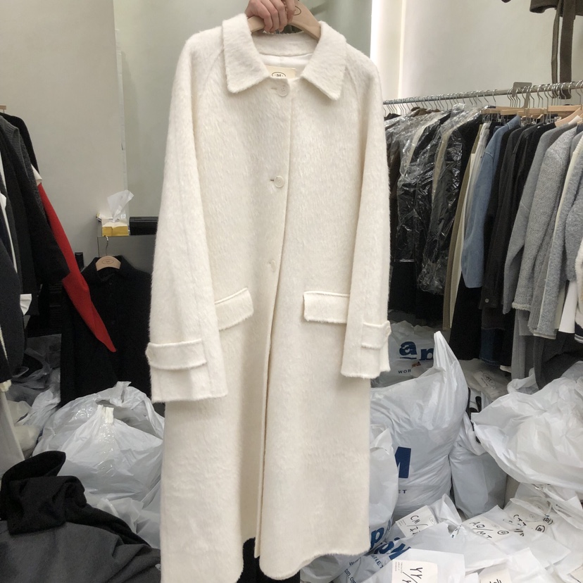 TAKE YOUE TIME东大门㊣实拍女装新品休闲中长款大衣手工