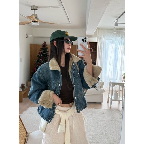 DENVER韩国代购㊣女士新品25秋冬休闲热卖真品人气推荐夹克