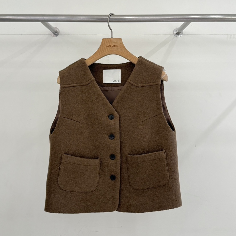 ADELINE韩国代购㊣女士新品时尚热卖人气推荐真品25秋冬马甲羊毛