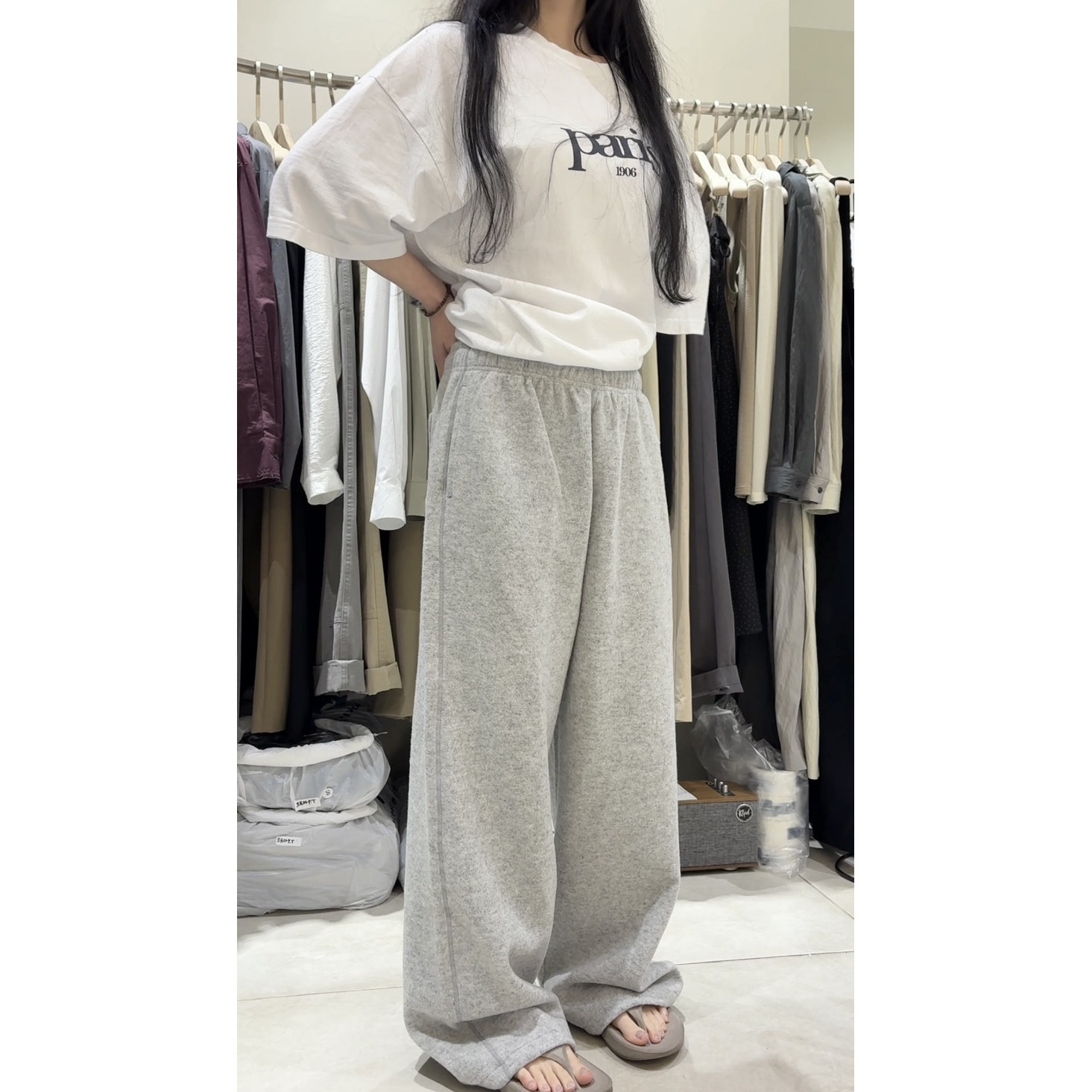 CURVY东大门㊣直邮女装新款时尚休闲人气25秋冬热卖休闲裤羊毛