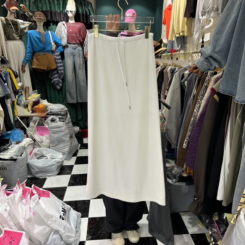 Three color东大门㊣实拍女士新款热卖时尚休闲长裙奶油色
