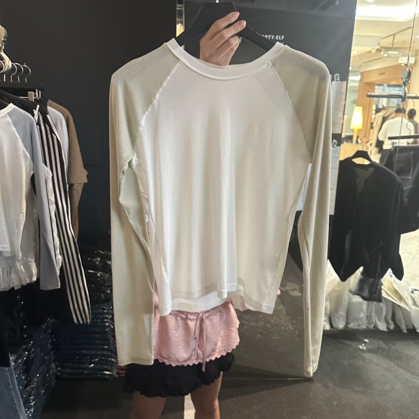 PROJECT ELF/ELF-L㊣韩国直邮实拍女士新款推荐长袖T恤插肩撞