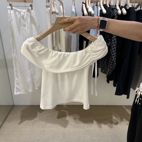VEGETABLE东大门直邮㊣女装新款热卖休闲人气时尚真品衬衫露肩