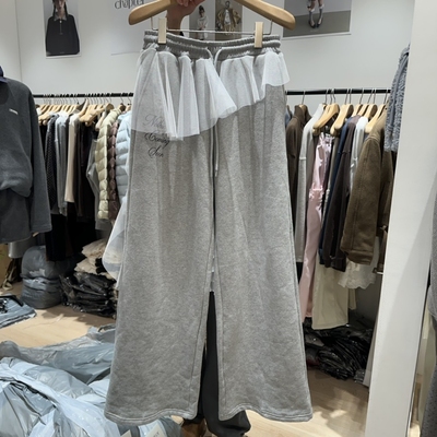 BY Chapter东大门㊣实拍女士新品推荐热卖休闲裤荷叶边渔网