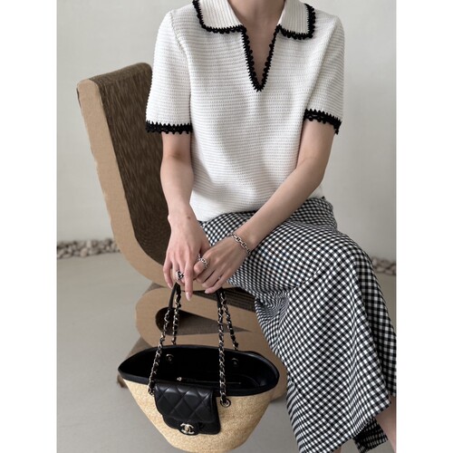 DEMAR韩国代购㊣女士新款休闲推荐26春夏时尚人气针织衫蕾丝