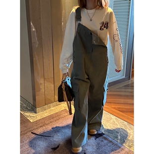 ZEROZERO东大门㊣直邮女士新款热卖时尚25秋冬背带裤工装复古