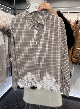 OUS/INCH东大门㊣代购女士新品时尚休闲热卖真品衬衫春款格纹