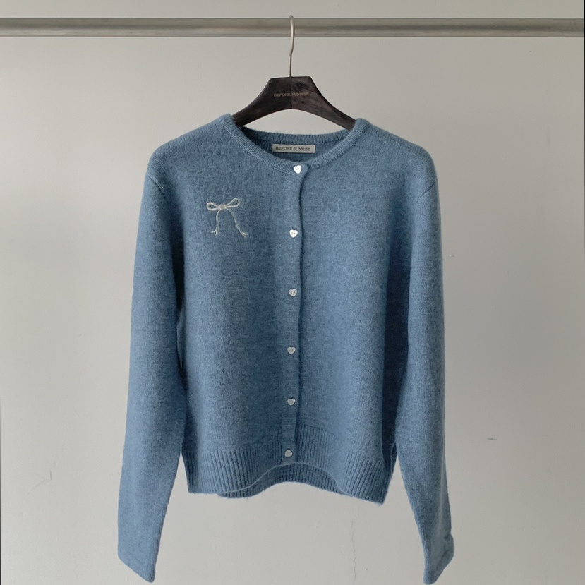 BEFORE SUNRISE韩国代购㊣女装新款推荐25秋冬毛衣蝴蝶结开衫