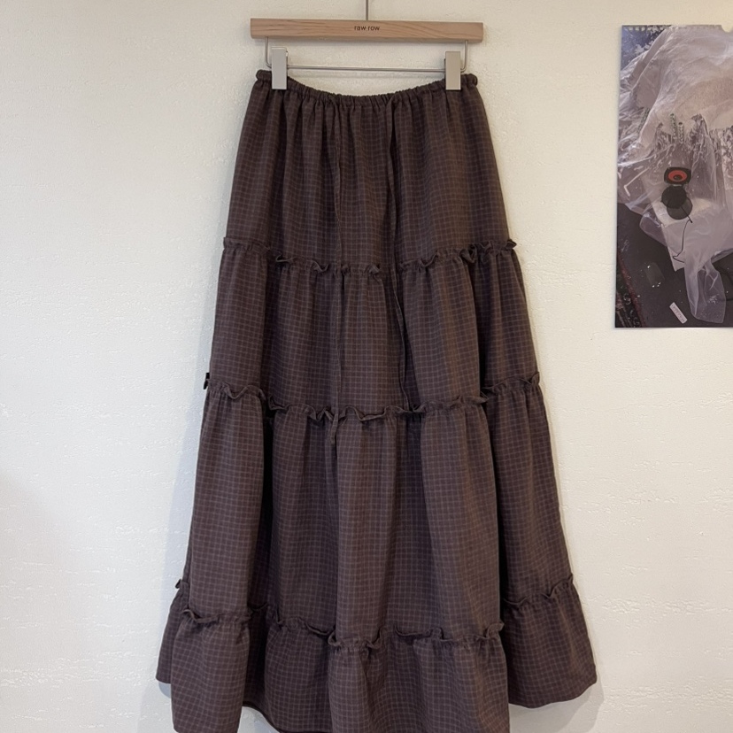 RAWROW韩国代购㊣女士新品热卖推荐25秋冬半身裙中短裙格纹
