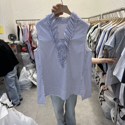 DA YLOG韩国直邮㊣女装新品人气时尚热卖26春夏衬衫荷叶边无袖