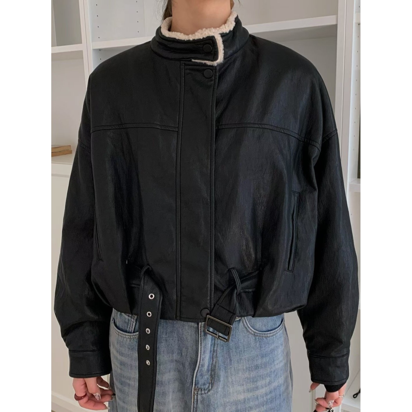 SPARK东大门㊣实拍女装新款热卖休闲真品时尚夹克羊毛皮腰带,运动/瑜伽/健身/球迷用品,电竞夹克/外套,淘宝优惠券,粉丝福利购,淘宝优惠卷