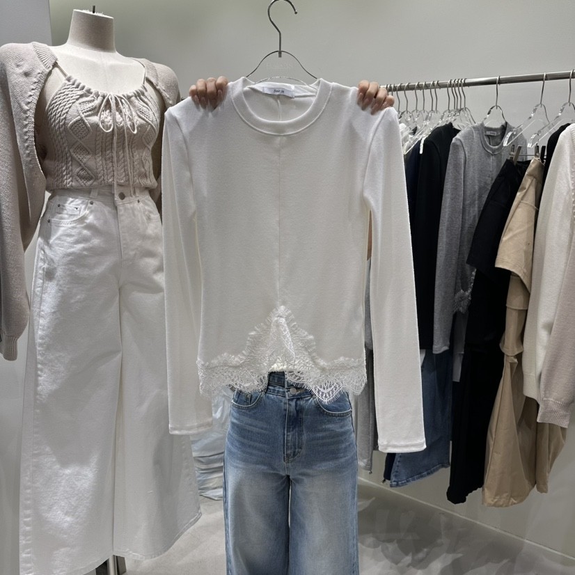 BAIE.38东大门㊣实拍女士新品25秋冬真品推荐时尚长袖T恤蕾丝,户外/登山/野营/旅行用品,速干T恤,淘宝优惠券,粉丝福利购,淘宝优惠卷