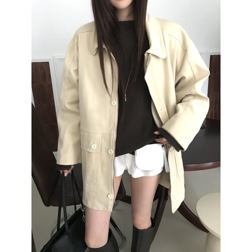 2S1 STUDIO㊣东大门实拍女装26秋冬新品推荐夹克绒面革口袋