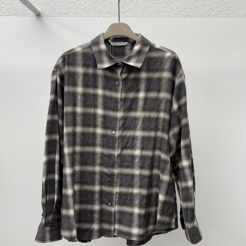 ROMANTICIZE东大门㊣代购女装新款时尚推荐热卖真品衬衫格纹