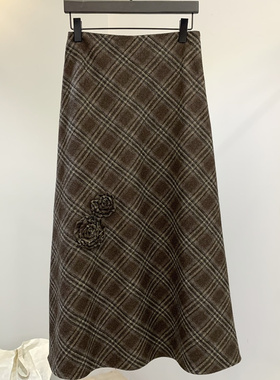 Softness/Cosmic东大门㊣实拍女装新款休闲推荐长裙刺绣格纹