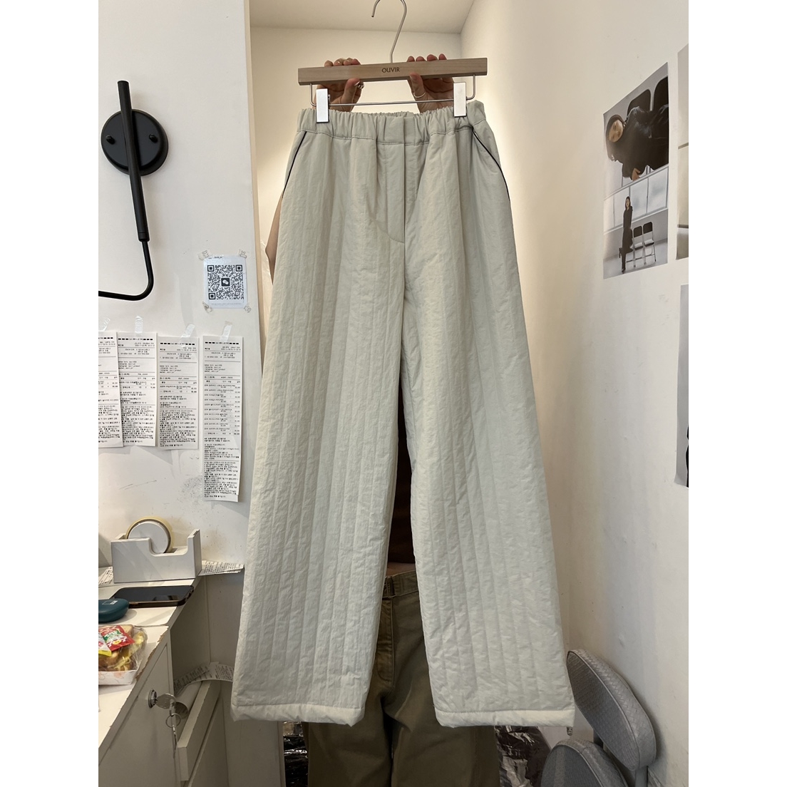 O.V.R/OUVIR韩国代购㊣女士新款休闲人气25秋冬休闲裤条纹棉