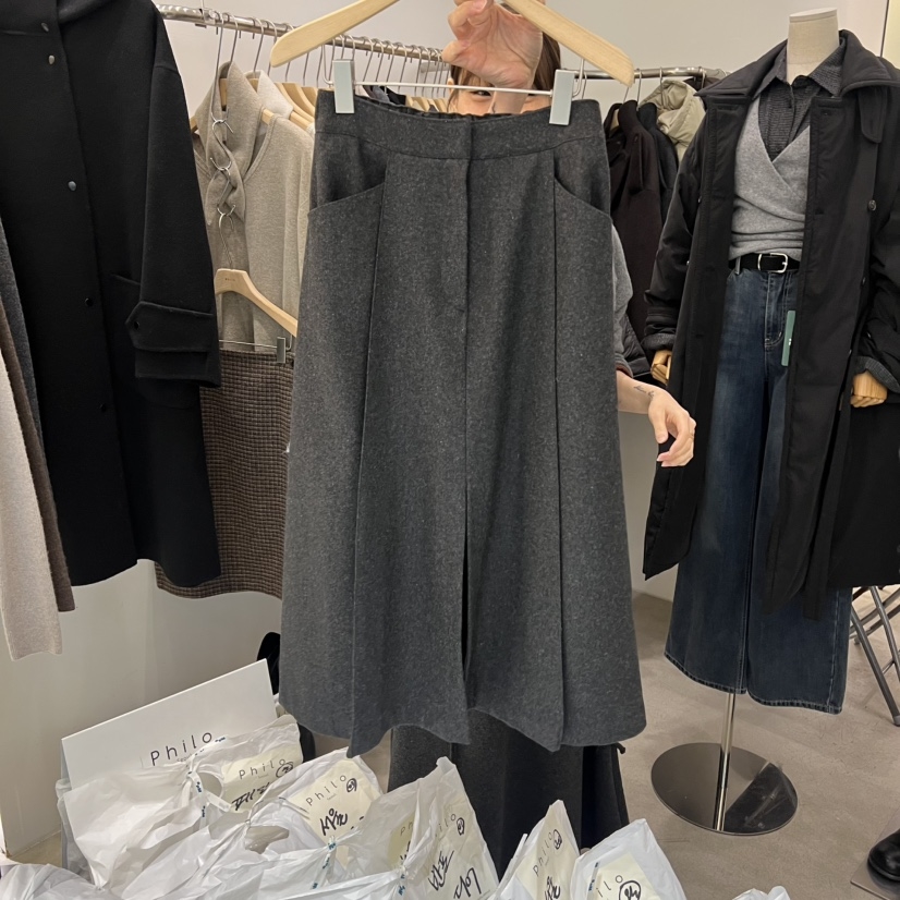 PHILO东大门㊣代购女装新款真品25秋冬半身裙中短裙不含腰带