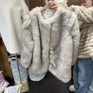 25秋冬真品人气短款 TRES 新款 ㊣女装 大衣狐狸 BIEN韩国代购