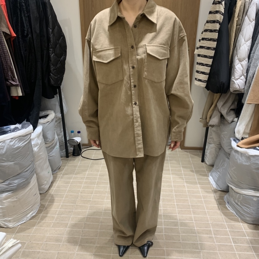 LOFN东大门㊣实拍女装新款25秋冬热卖休闲推荐人气衬衫灯芯绒