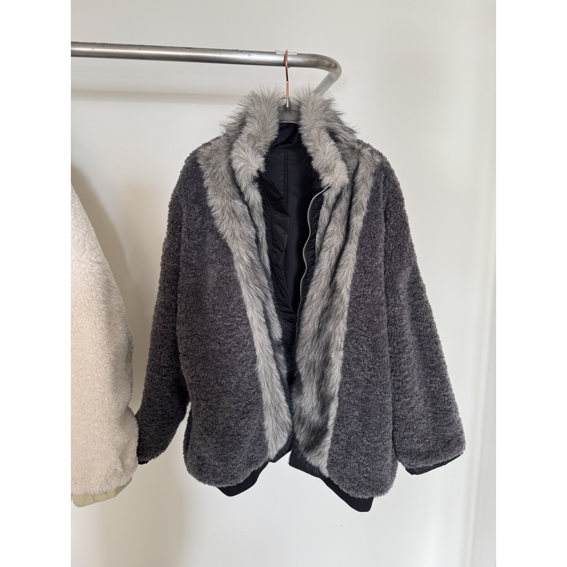 SYMBOL东大门㊣直邮女士新款休闲推荐人气夹克两面穿皮草双面