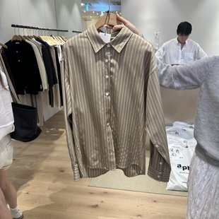 VERVEINE㊣东大门实拍女装26秋冬新品推荐人气真品衬衫条纹