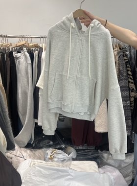 TAFFETA东大门㊣实拍女装新款推荐25秋冬卫衣连帽衫加绒拉链