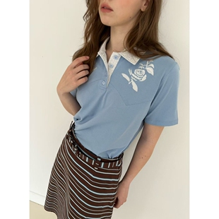 J CRANE韩国直邮㊣女装新品26春夏时尚推荐热卖人气T恤刺绣