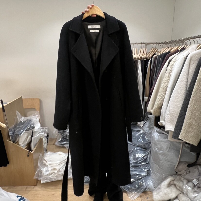 FOREST东大门㊣代购女士新品时尚休闲中长款大衣含腰带羊驼