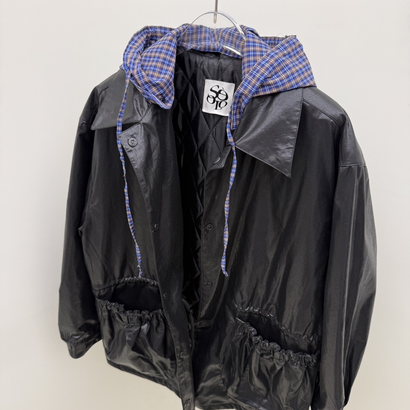 Seolo seoul东大门㊣直邮女士新品推荐人气热卖夹克皮革连帽