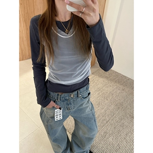 ZEROZERO东大门㊣直邮女士新款真品热卖时尚25秋冬长袖T恤双层