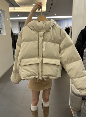 NOWHERE东大门㊣实拍女装新品休闲25秋冬人气推荐短款羽绒服