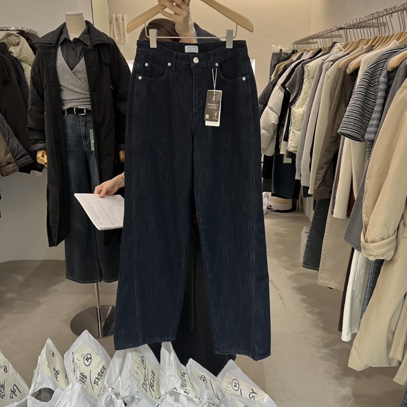 PHILO韩国直邮㊣女装新品真品时尚25秋冬热卖推荐牛仔裤内里绒