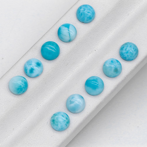 批发天然海纹石戒面拉利玛圆形蛋形裸石多米尼海纹石首饰镶嵌配石