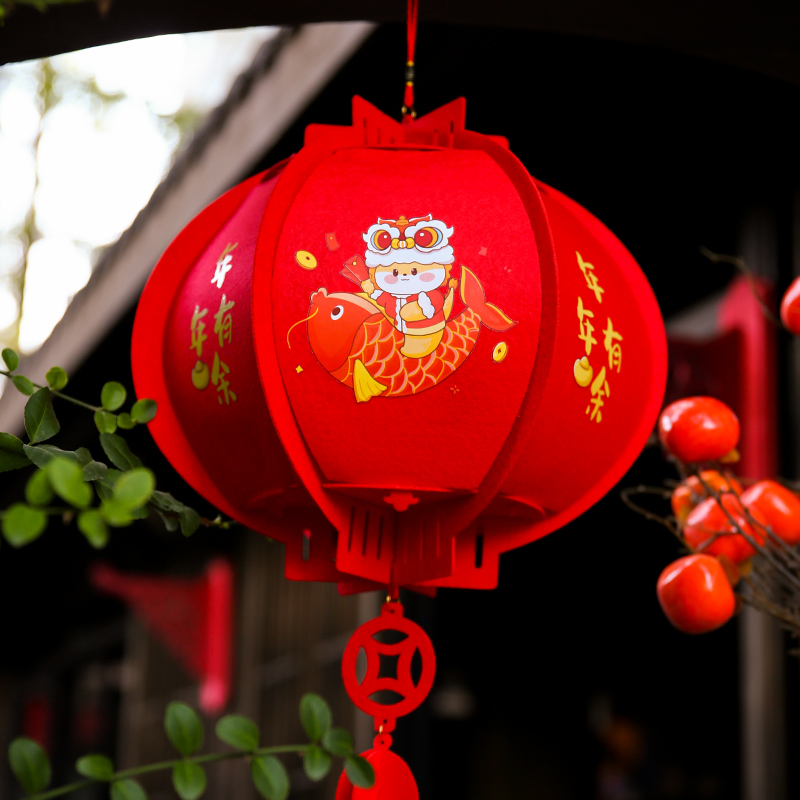 灯笼龙年春节新年装饰春节过年装饰挂件商场室内阳台无纺布小灯笼