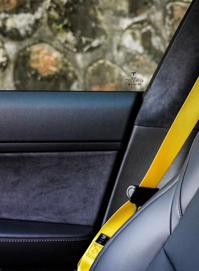 德国BERGER富贵黄色安全带汽车改装翻新保险带换色固德安全带