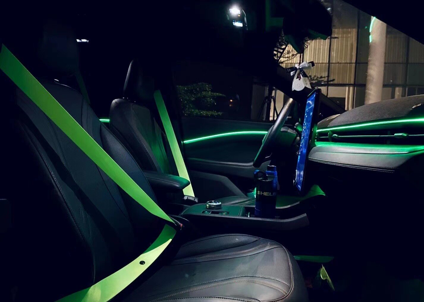 德国berger荧光绿色安全带汽车改装翻新保险带换色固德安全带