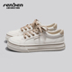 板鞋 人本帆布鞋 韩版 潮流百搭休闲厚底低帮小白鞋 女鞋 2025春秋新款