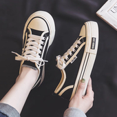 厚底女鞋 女款 人本帆布鞋 夏季 2025新款 休闲鞋 板鞋 软底布鞋 透气薄款