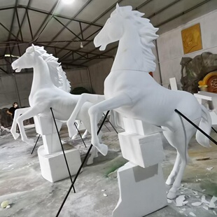 玻璃钢雕塑定制马年骏马巨型雕塑定制户外公园景区商场超市雕塑