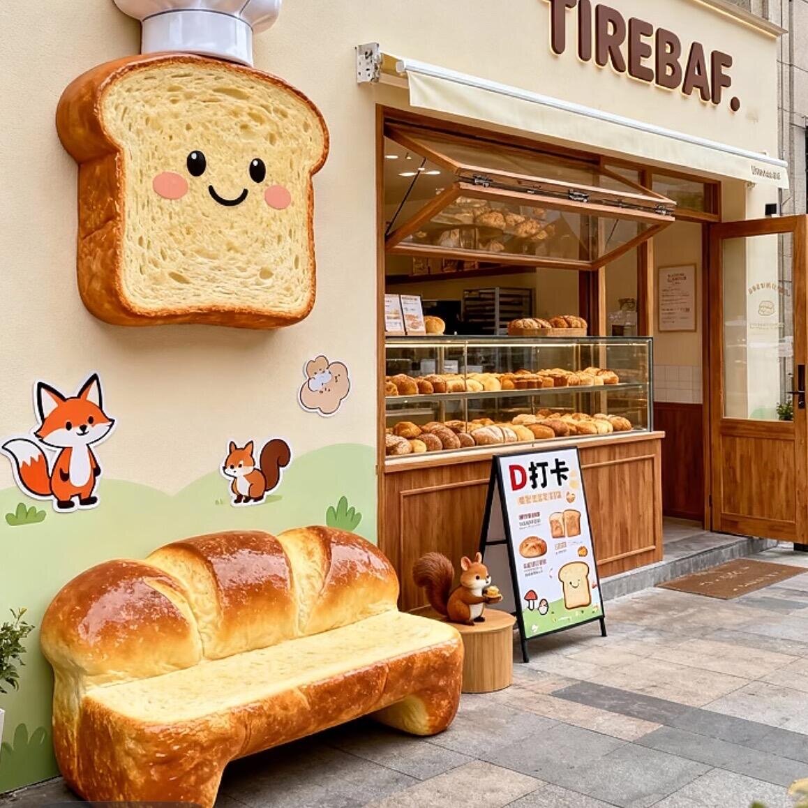 玻璃钢雕塑定制面包造型美陈装饰仿真面包网红打卡点门头招牌内饰