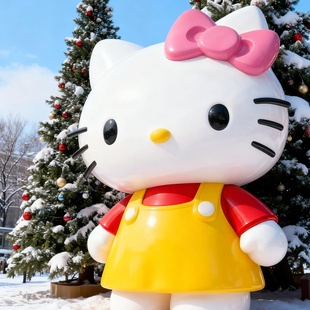 玻璃钢雕塑定制helloKitty猫落地大摆件店铺装饰商业活动主题雕塑