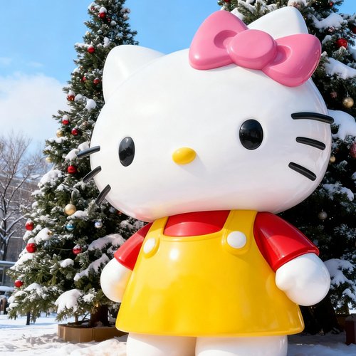 玻璃钢HelloKitty落地雕塑定制