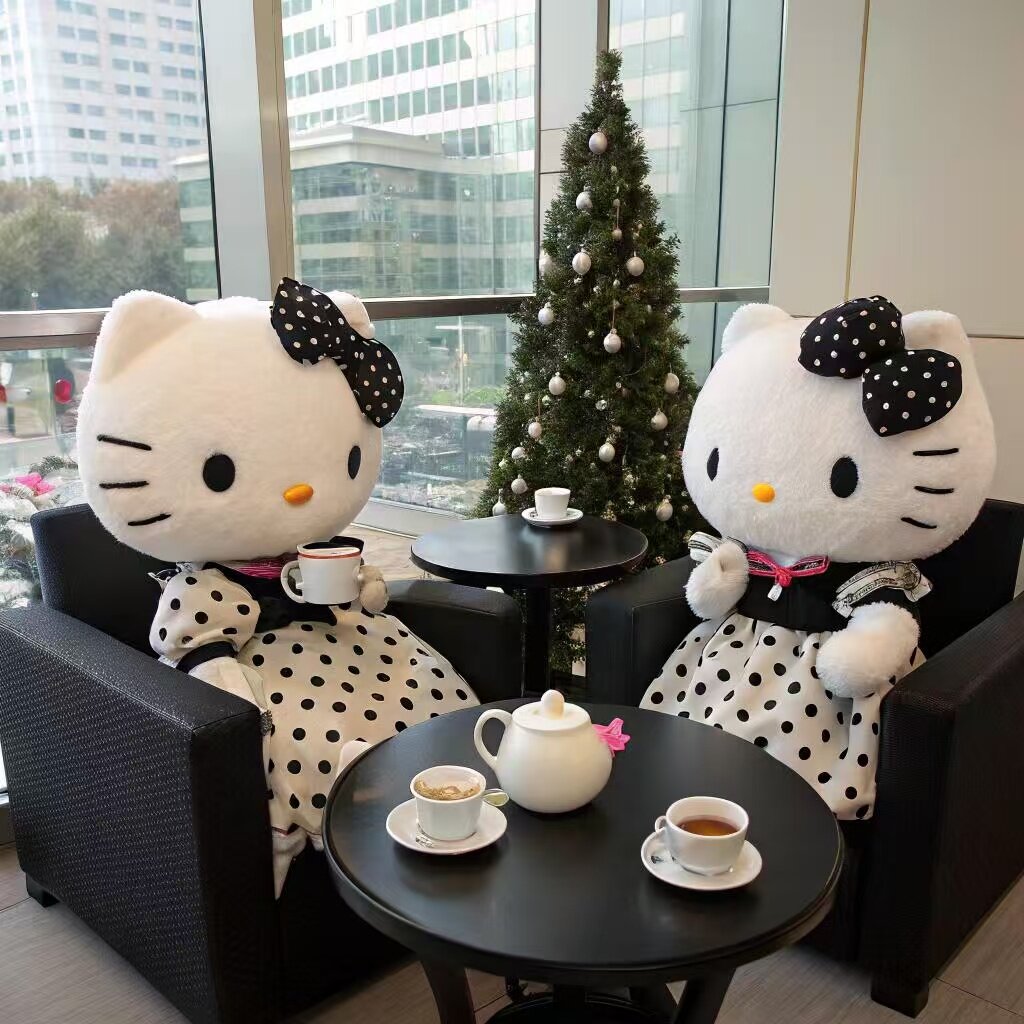 玻璃钢HelloKitty咖啡厅雕塑定制