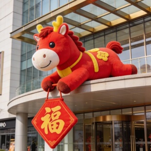 玻璃钢雕塑定制马年骏马大摆件卡通装饰超市商场装饰工艺品