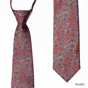 PAOLUVERN保罗深棕色咖啡色领带拉链款免打结懒人男西装商务高端