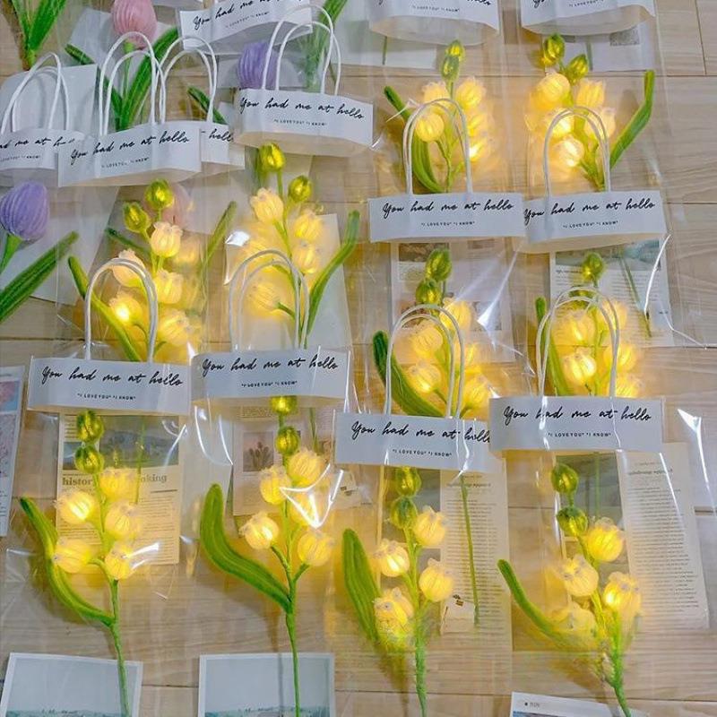 /厂家郁金香花灯铃兰材料包手工母亲节花束扭扭棒五一/