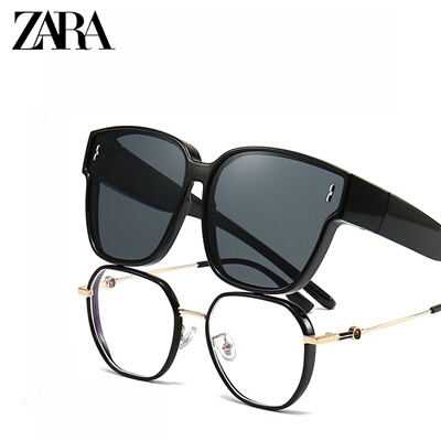 ZARA太阳镜男女可套近视套镜开车专用防紫外线偏光墨镜方框显脸小
