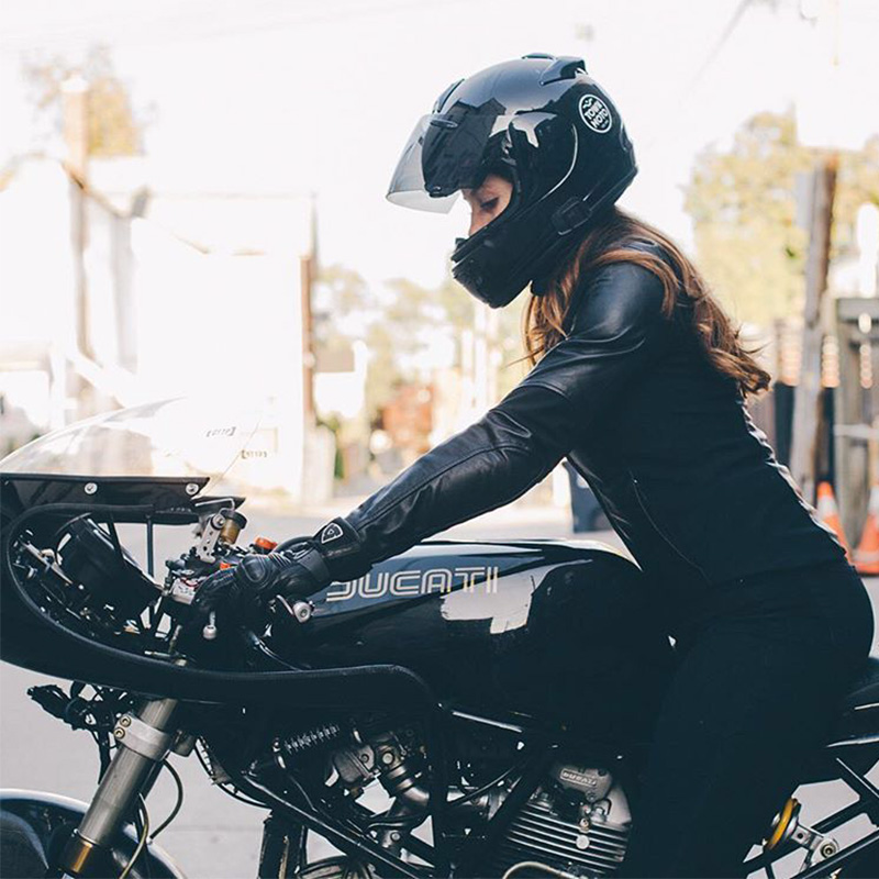 a星户外摩托车女士修身皮夹克机车女骑士城市休闲装备vika v2