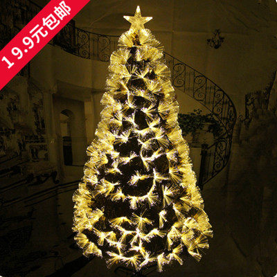 圣诞节装饰品带灯发光闪光金色光纤树梅花圣诞树1.5、1.8、2.1米
